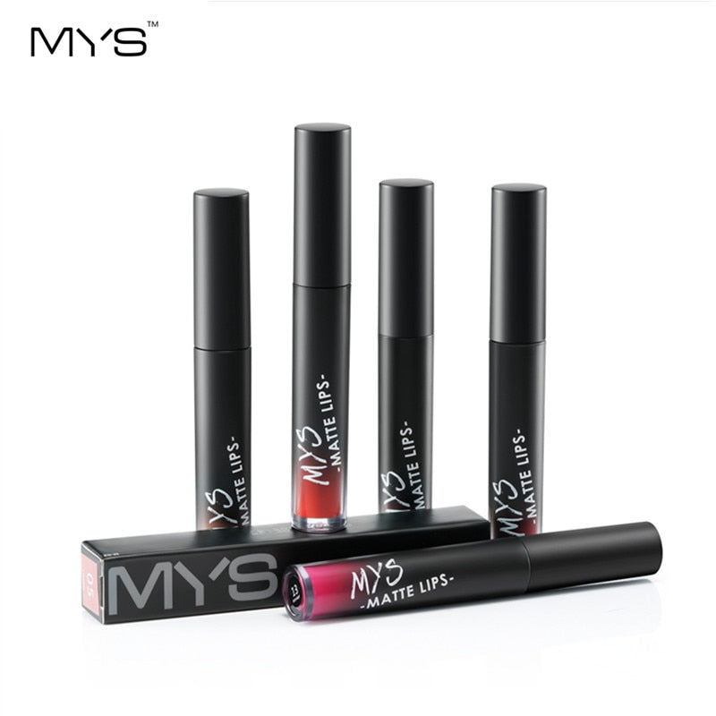 MYS Brand Makeup Matte Liquid Lipstick Tint Waterproof Make Up Long Lasting Lip Stick Nude Lip Gloss Cosmetics Batom - happyshop365247