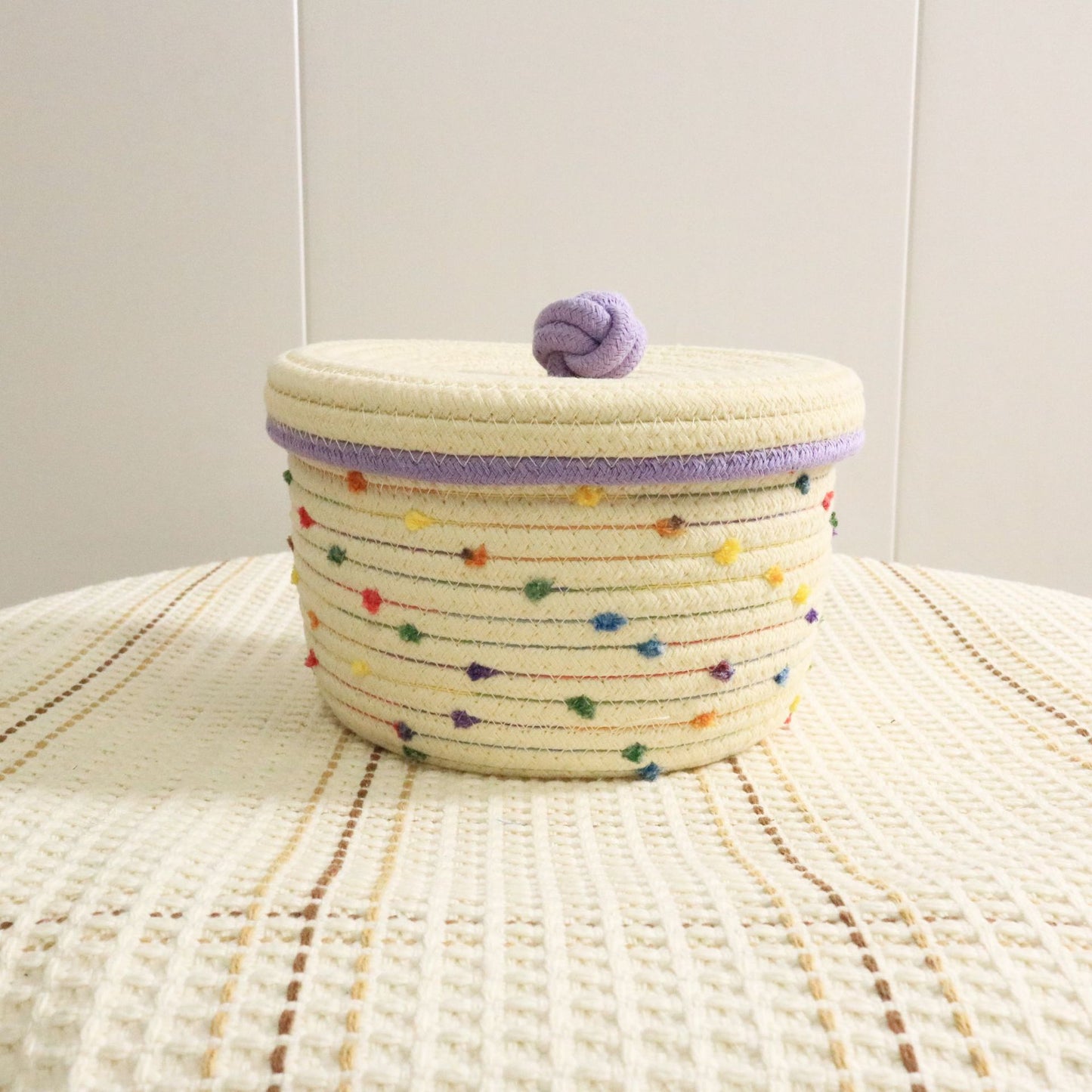 Creative desktop cosmetics storage woven basket - happyshop365247