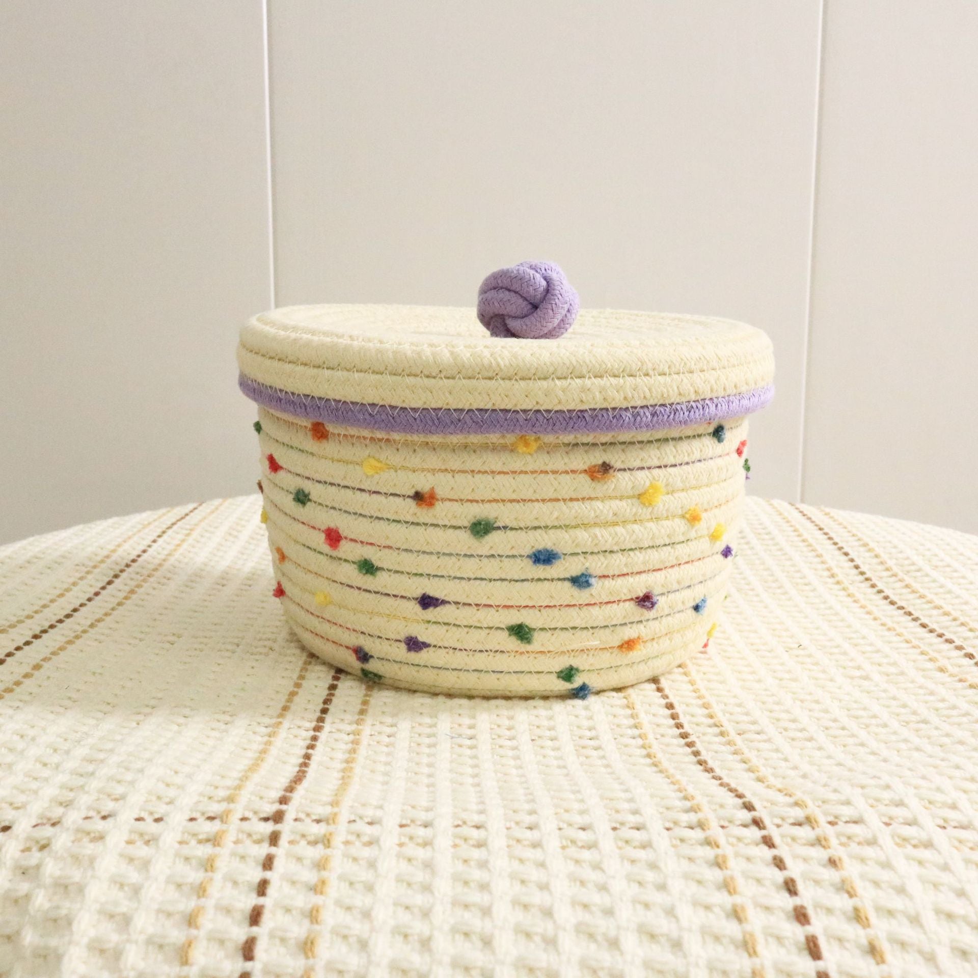 Creative desktop cosmetics storage woven basket - happyshop365247