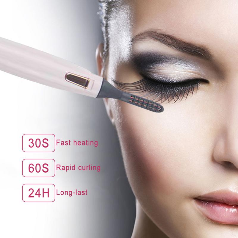 2 In 1 Electric Portable Heated Eyelash Curler 3D Face Slimming Massage Roller Eye Lashes Curling Tool Facial Beauty Tools - happyshop365247