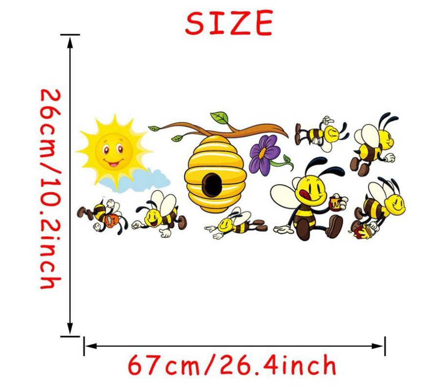 Flying Bees and Hive Wall Stickers - happyshop365247