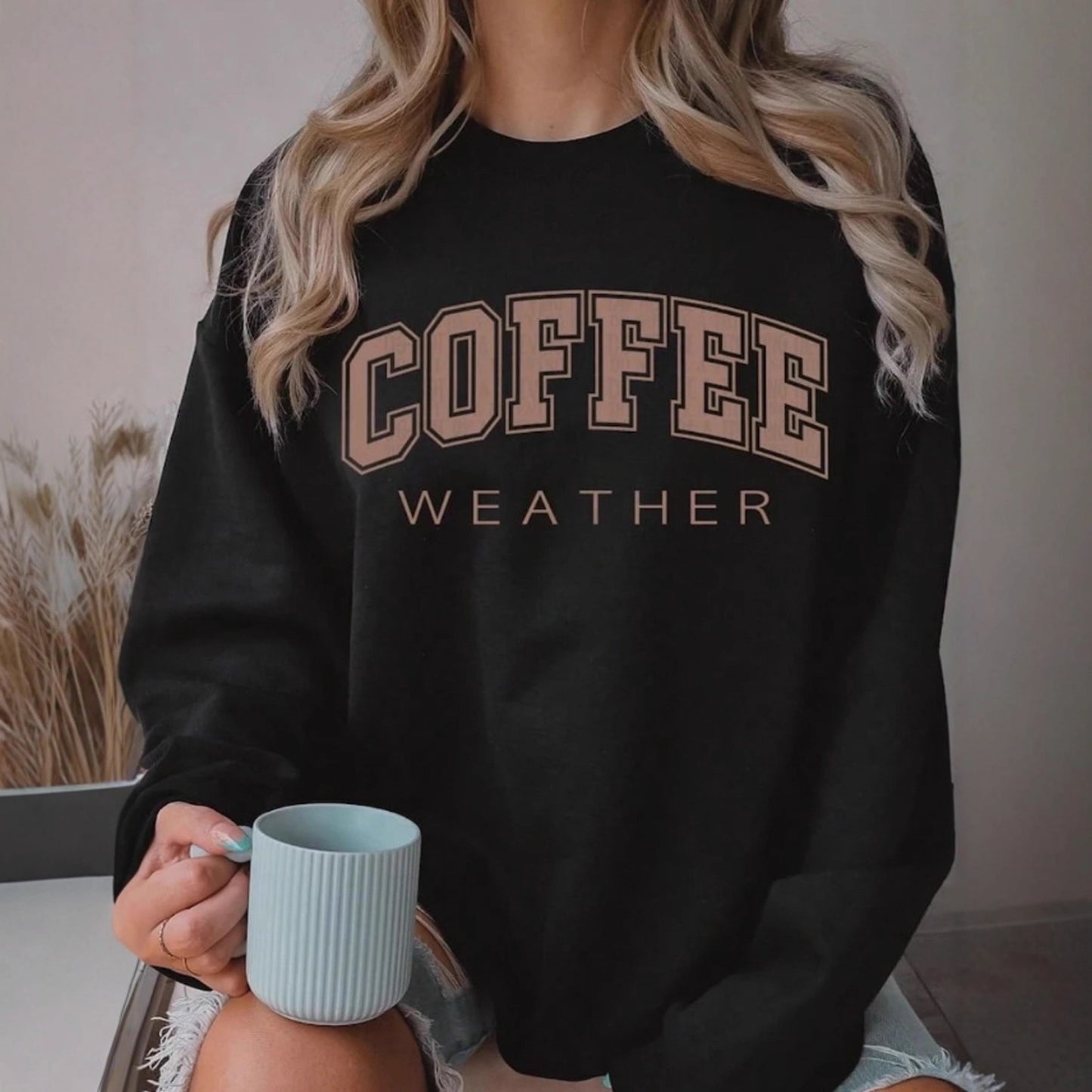 COFFEE pattern print on hoodie
