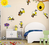 Flying Bees and Hive Wall Stickers