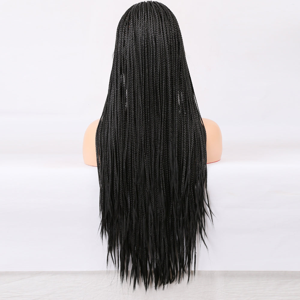 Braided Wigs Three Strand Lotus Dreadlocks Women's Chemical Fiber Front Lace Wig Headgear Lace Wigs - happyshop365247
