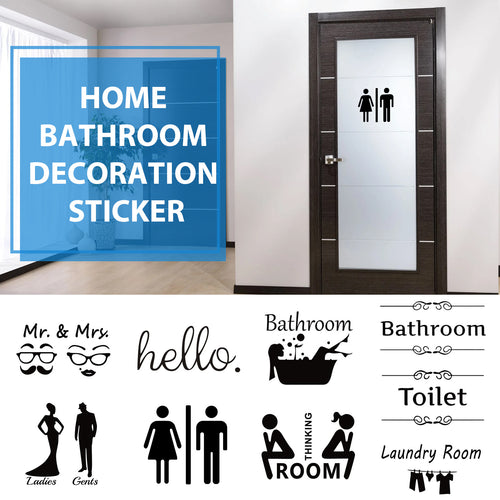 Home Bathroom Decor Wall Stickers Art Stickers Creative Home Decor Bathroom Cute Door Stickers - happyshop365247