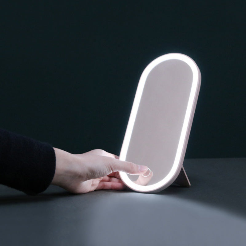 Portable Makeup Case Makeup Mirror With Led Light Creative 2 In 1 Cosmetic Storage Box Travel Cosmetic Bag Container - happyshop365247
