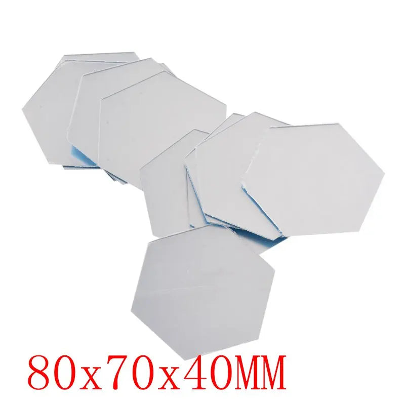 12/6Pcs 3D Hexagon Acrylic Mirror Wall Stickers DIY Mirrored Decorative Stickers - happyshop365247
