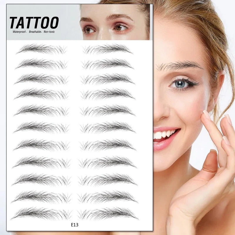 Magic 4D Hair-like Eyebrow Tattoo Sticker False Eyebrows 7 Day Long Lasting Super Waterproof Makeup Eye Brow Stickers Cosmetics - happyshop365247