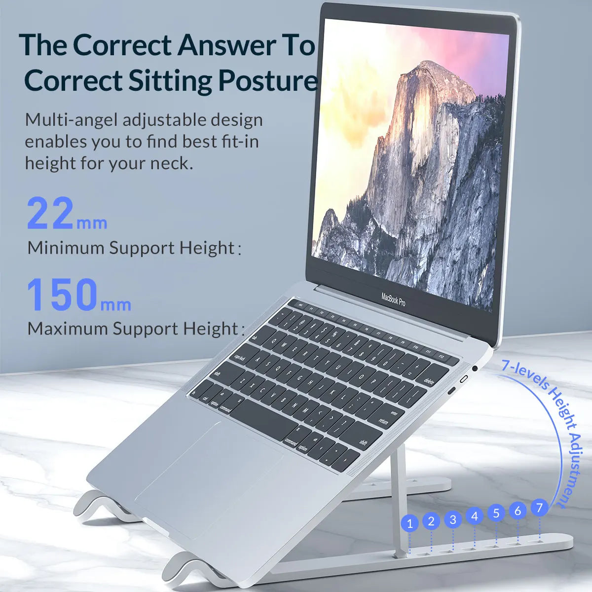 ORICO Portable Laptop Stand Riser Foldable Adjustable Notebook Holder Vertical Computer Stand desk 7 Angles for MacBook Tablets - happyshop365247