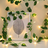 2 M 20LED Artificial Leaf Garland Plants Vine Fake Foliage Handmade for Home Decor Wedding Decoration DIY Wreath Silk Flower