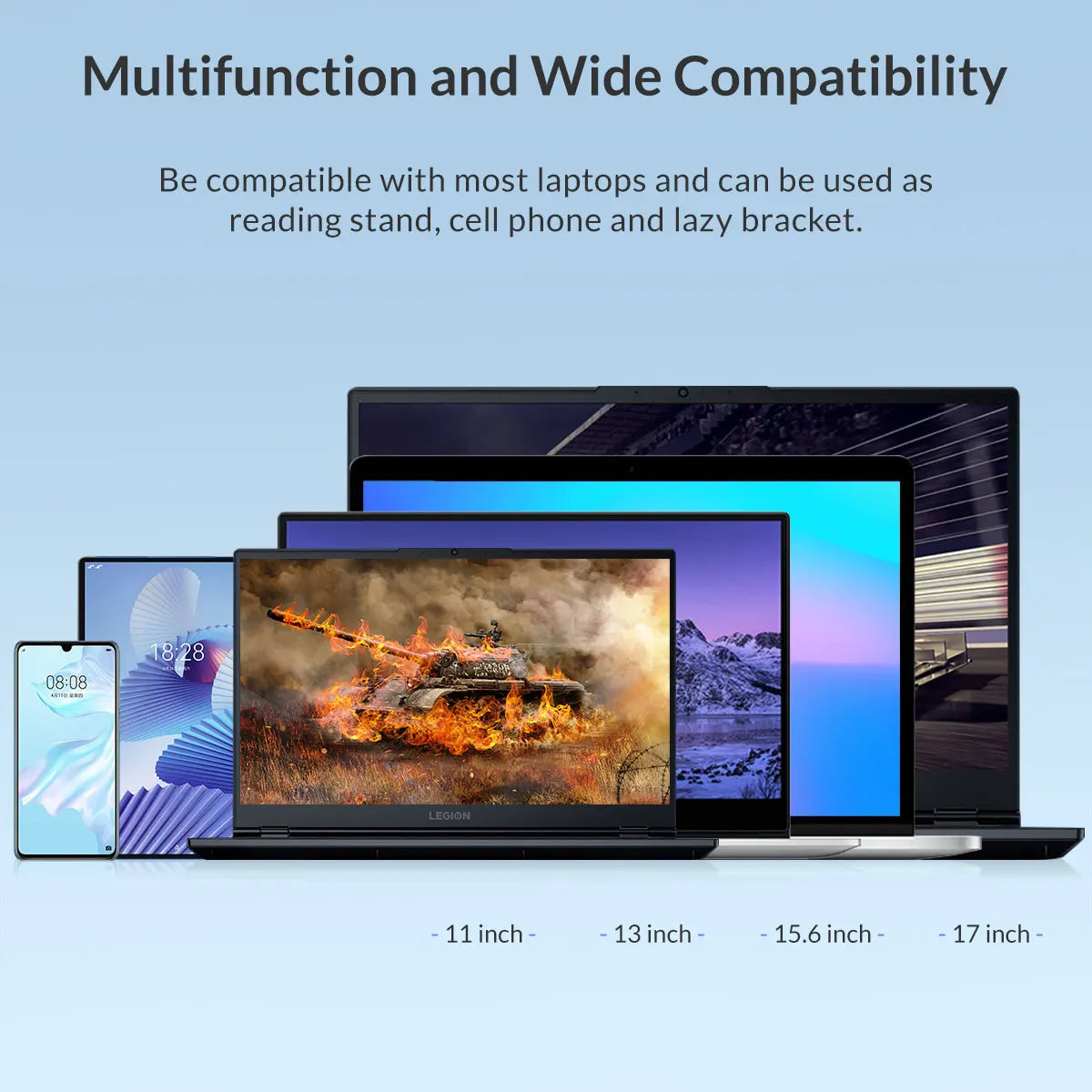 ORICO Portable Laptop Stand Riser Foldable Adjustable Notebook Holder Vertical Computer Stand desk 7 Angles for MacBook Tablets - happyshop365247