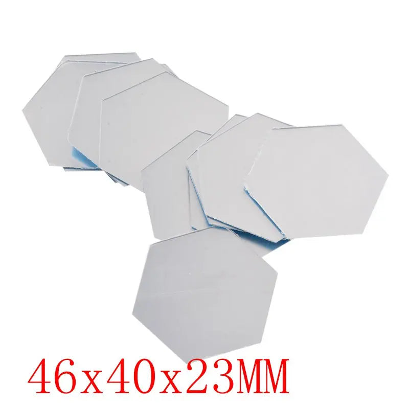 12/6Pcs 3D Hexagon Acrylic Mirror Wall Stickers DIY Mirrored Decorative Stickers - happyshop365247