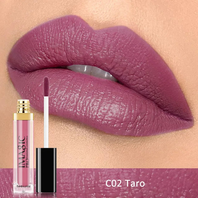 IMAGIC Waterproof Lip Gloss Matte Liquid Lipstick Matte Lipstick Lipkit Cosmetics Makeup Nude 12color - happyshop365247