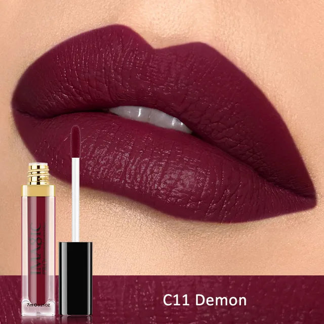 IMAGIC Waterproof Lip Gloss Matte Liquid Lipstick Matte Lipstick Lipkit Cosmetics Makeup Nude 12color - happyshop365247