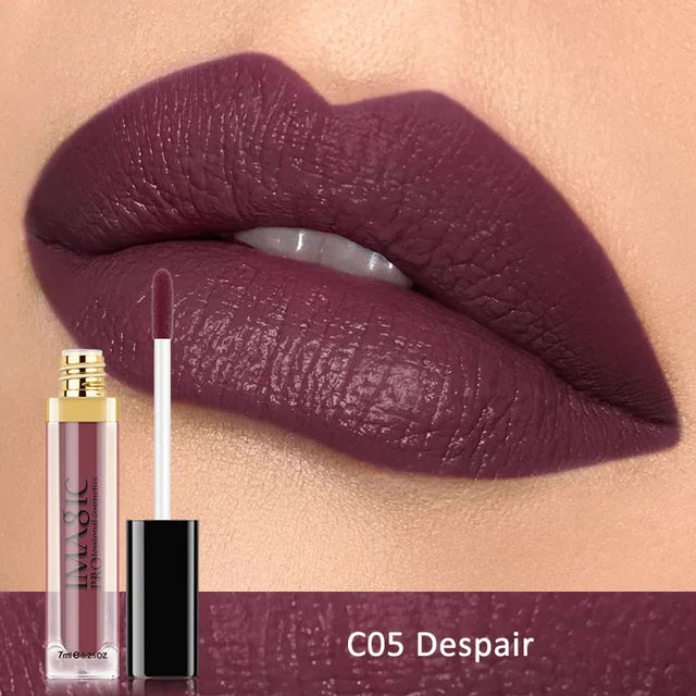 IMAGIC Waterproof Lip Gloss Matte Liquid Lipstick Matte Lipstick Lipkit Cosmetics Makeup Nude 12color - happyshop365247