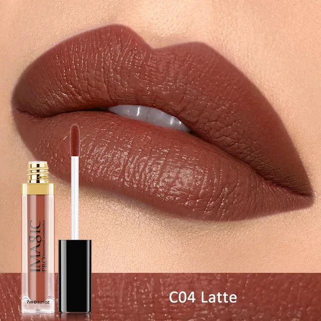 IMAGIC Waterproof Lip Gloss Matte Liquid Lipstick Matte Lipstick Lipkit Cosmetics Makeup Nude 12color - happyshop365247