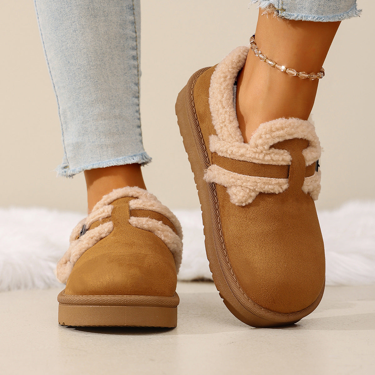 Season New Retro Platform Cotton Shoes For Women - happyshop365247