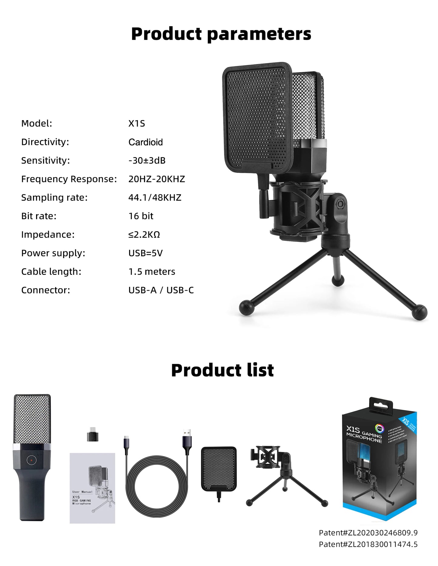 Condenser Professional Microphone Mic For PC Laptop Computer Gaming USB Wired Streaming Podcast Studio Mike Kit Gamer Accessory - happyshop365247