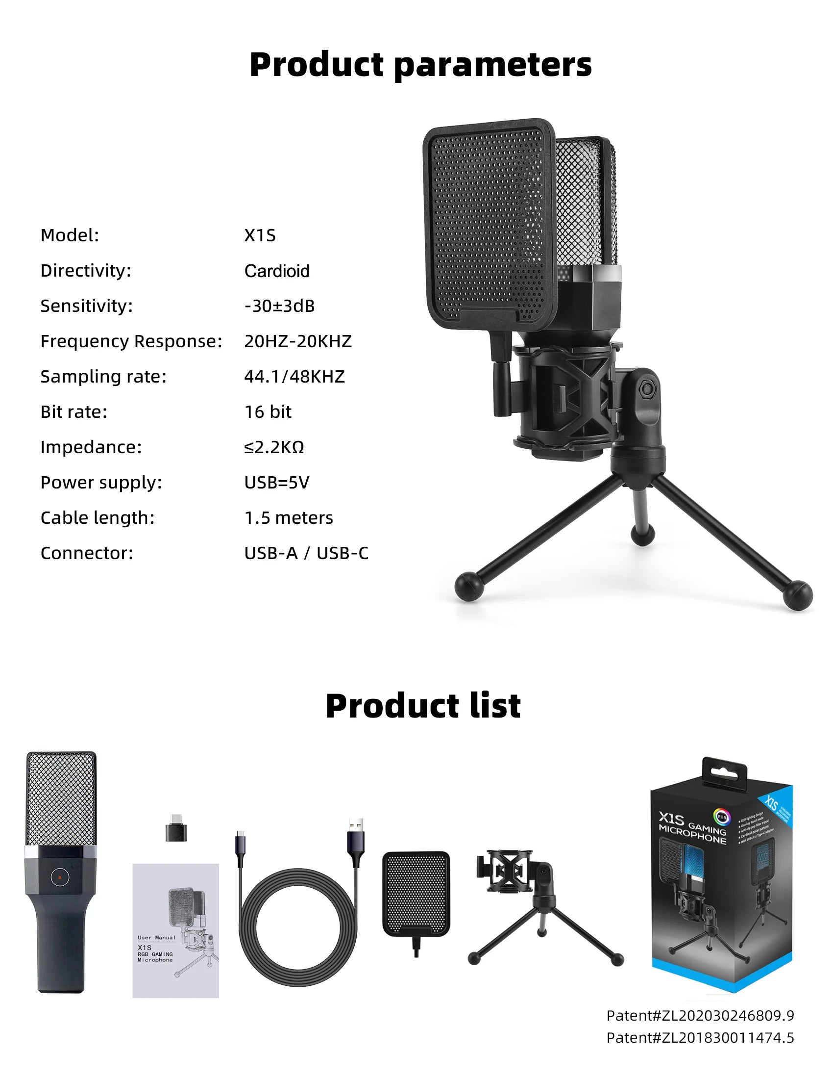 Condenser Professional Microphone Mic For PC Laptop Computer Gaming USB Wired Streaming Podcast Studio Mike Kit Gamer Accessory - happyshop365247