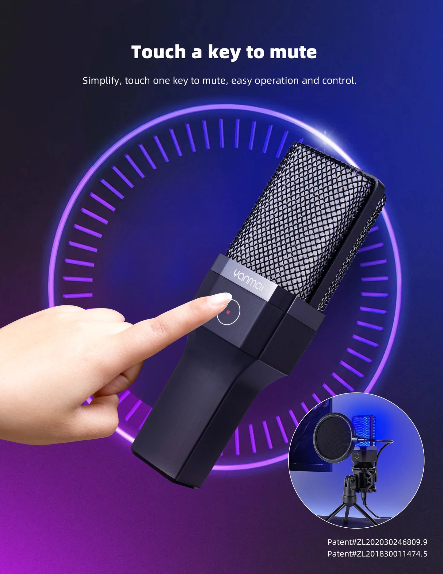Condenser Professional Microphone Mic For PC Laptop Computer Gaming USB Wired Streaming Podcast Studio Mike Kit Gamer Accessory - happyshop365247