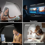 Double Head LED Clip Desk Lamp Architect Table Lamp for Home Office Lighting 3 Color Mode and 10 Dimmable Eye Protect Desk lamps