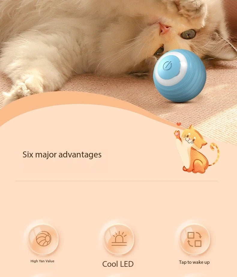 Cat Interactive Ball Smart Cat Toys Indoor Automatic Rolling Magic Ball Electronic Interactive Cat Toy Cat Game Accessories - happyshop365247