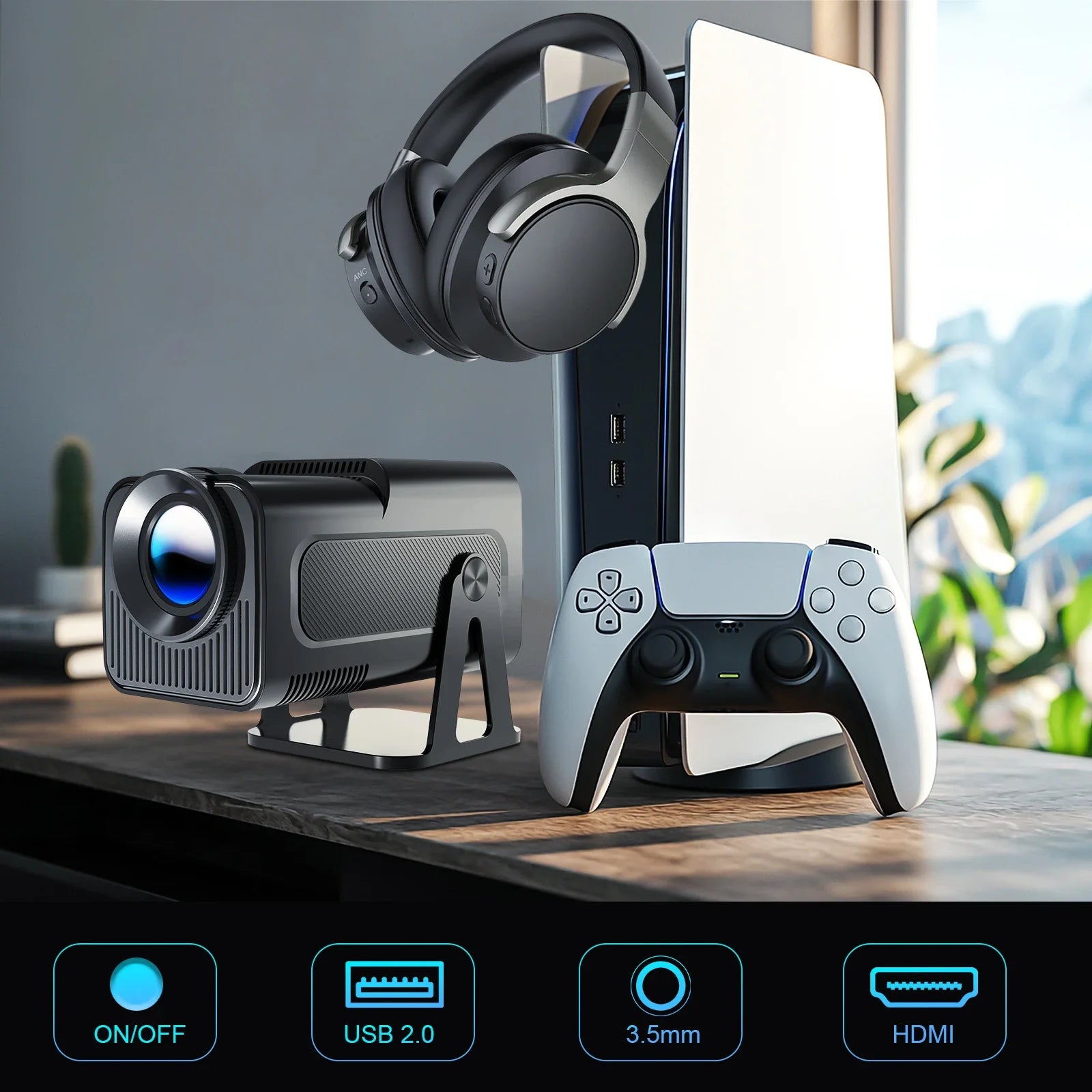 Magcubic Netflix Officially Licensed Native 1080P HY320 NTV Projector 4K 500ANSI Prime Video YouTube WIFi BT5.2 Android 13 Voice - happyshop365247