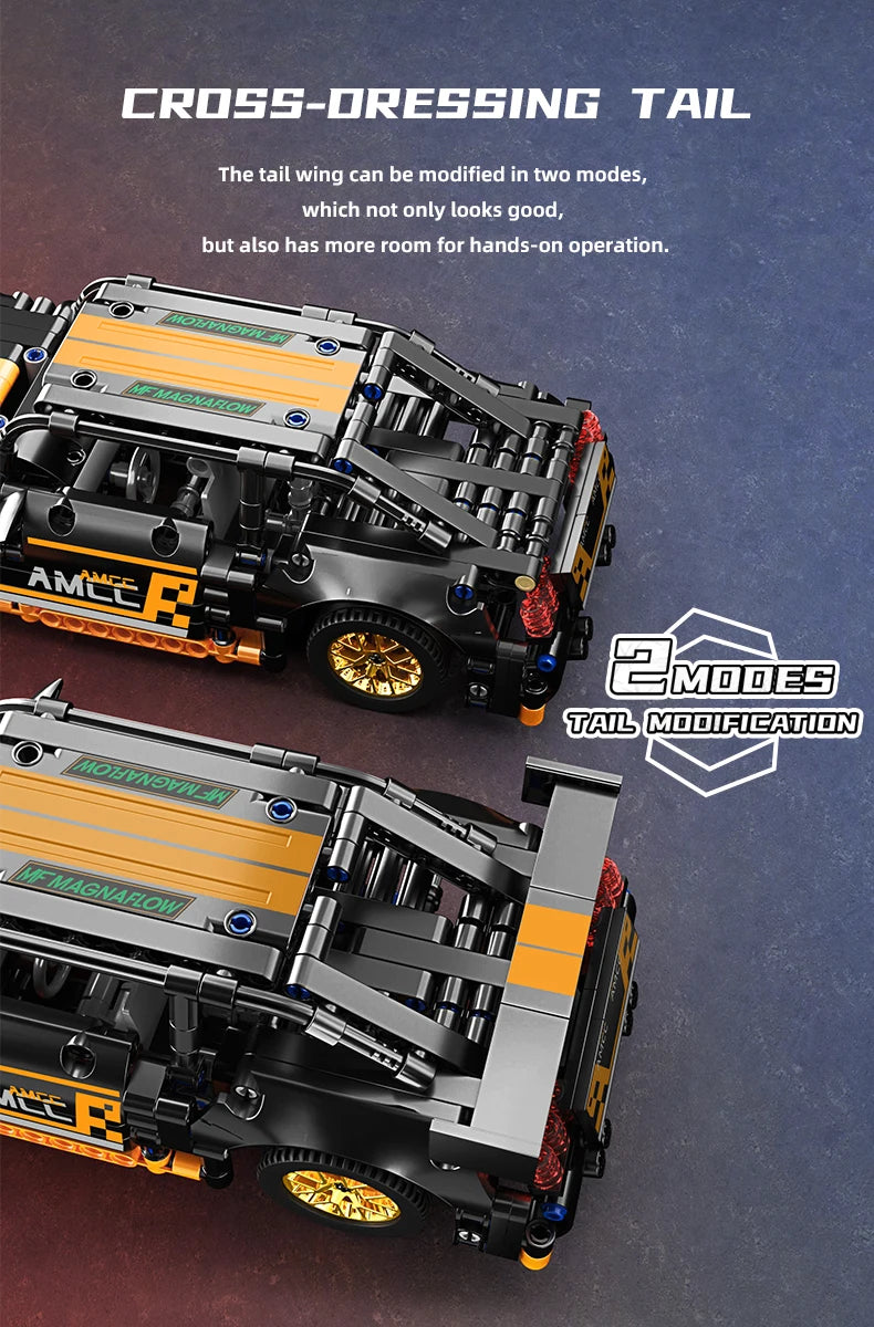 ToylinX 1/18 Sports Car Series Collectible Car 520pcs Building Technology Model Boy Kids Educational Racing Toy for Festive gift - happyshop365247