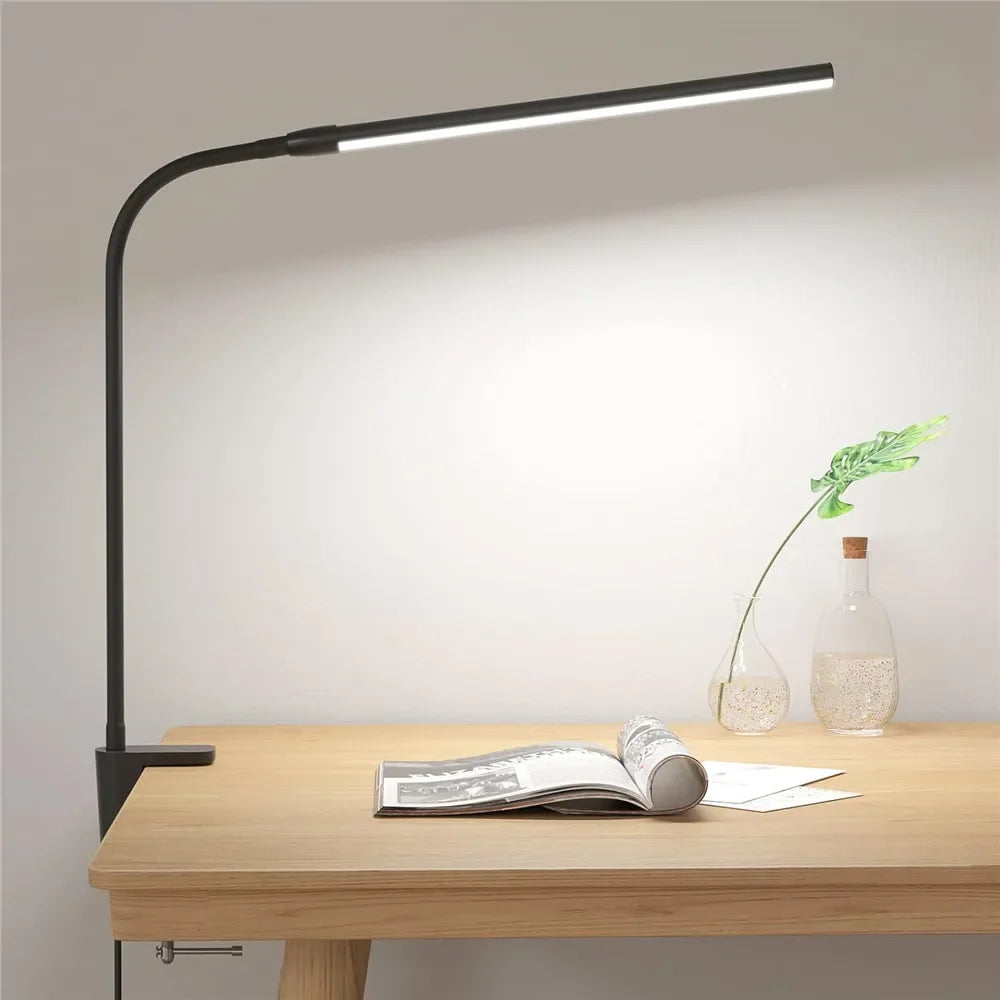 Double Head LED Clip Desk Lamp Architect Table Lamp for Home Office Lighting 3 Color Mode and 10 Dimmable Eye Protect Desk lamps - happyshop365247