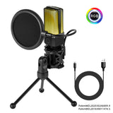 Condenser Professional Microphone Mic For PC Laptop Computer Gaming USB Wired Streaming Podcast Studio Mike Kit Gamer Accessory