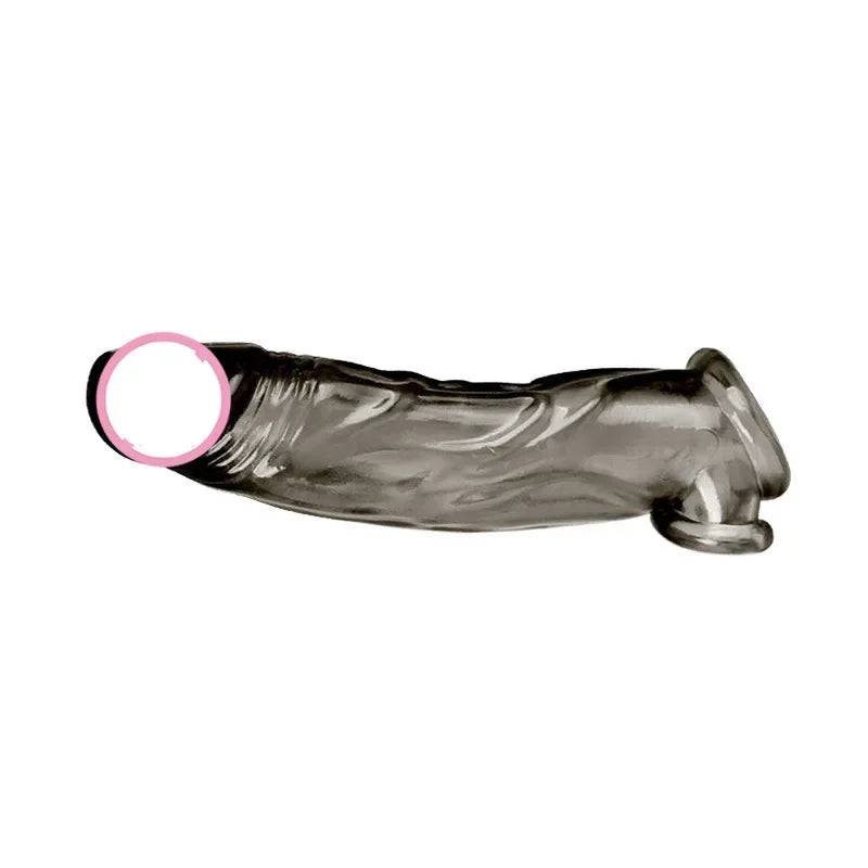 Penis Sleeve Reusable Silicone Condom Enlargement Extender Enhancer Penis Cocks Cover Adult Sex Toys for Men Sexes Accessoires - happyshop365247
