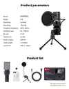 Condenser Professional Microphone Mic For PC Laptop Computer Gaming USB Wired Streaming Podcast Studio Mike Kit Gamer Accessory