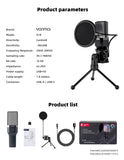 Condenser Professional Microphone Mic For PC Laptop Computer Gaming USB Wired Streaming Podcast Studio Mike Kit Gamer Accessory