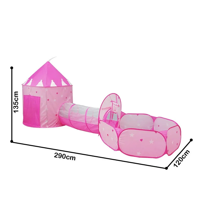 3 In 1 Tunnel Spaceship Tent House Play Toys Foldable Children Crawling Portable Ocean Pool Houses Toy Tents For Girls & Boys - happyshop365247