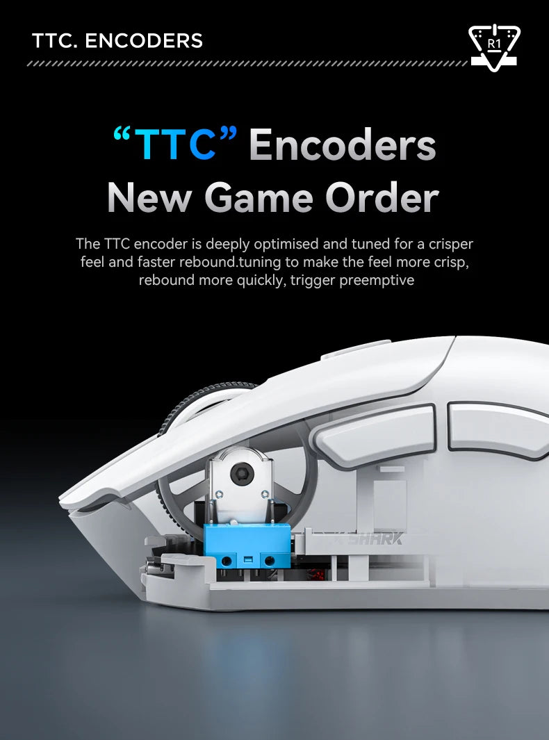 Attack Shark R1 Bluetooth Mouse,18000dpi,PAW3311,Wiredless Tri-mode Connection, Macro Gaming Mouse - happyshop365247