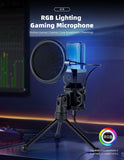 Condenser Professional Microphone Mic For PC Laptop Computer Gaming USB Wired Streaming Podcast Studio Mike Kit Gamer Accessory