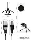 Condenser Professional Microphone Mic For PC Laptop Computer Gaming USB Wired Streaming Podcast Studio Mike Kit Gamer Accessory
