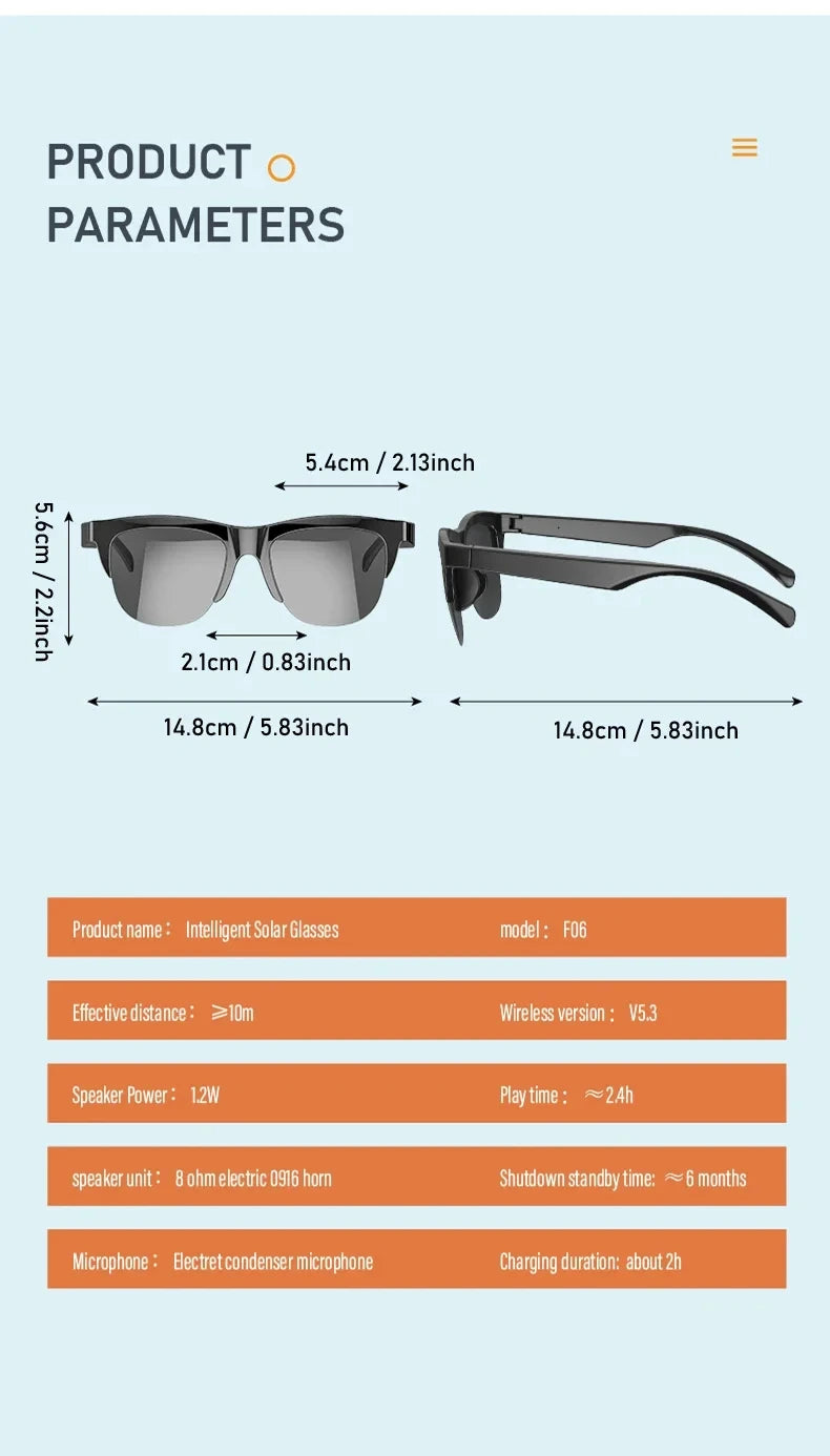 Xiaomi Smart Bluetooth V5.3 Sunglasses Glasses Call Outdoor Sports Headphones HIFI Black Technology Anti-touch UV For Men Women - happyshop365247