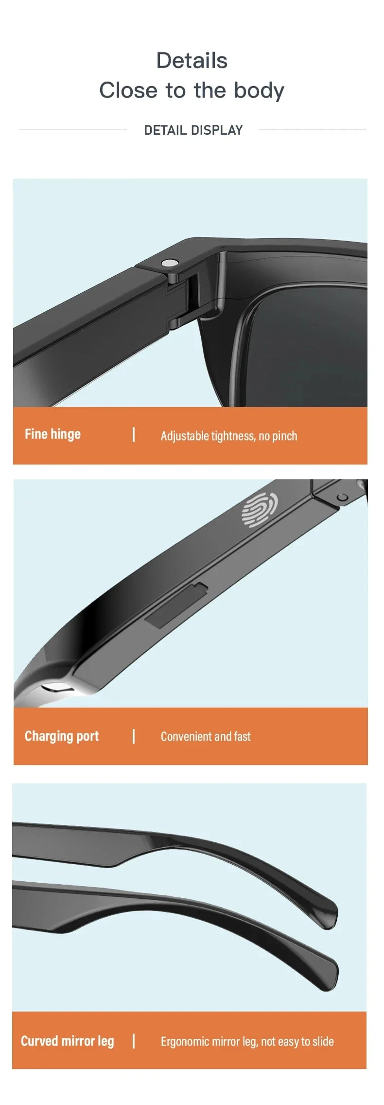 Xiaomi Smart Bluetooth V5.3 Sunglasses Glasses Call Outdoor Sports Headphones HIFI Black Technology Anti-touch UV For Men Women - happyshop365247