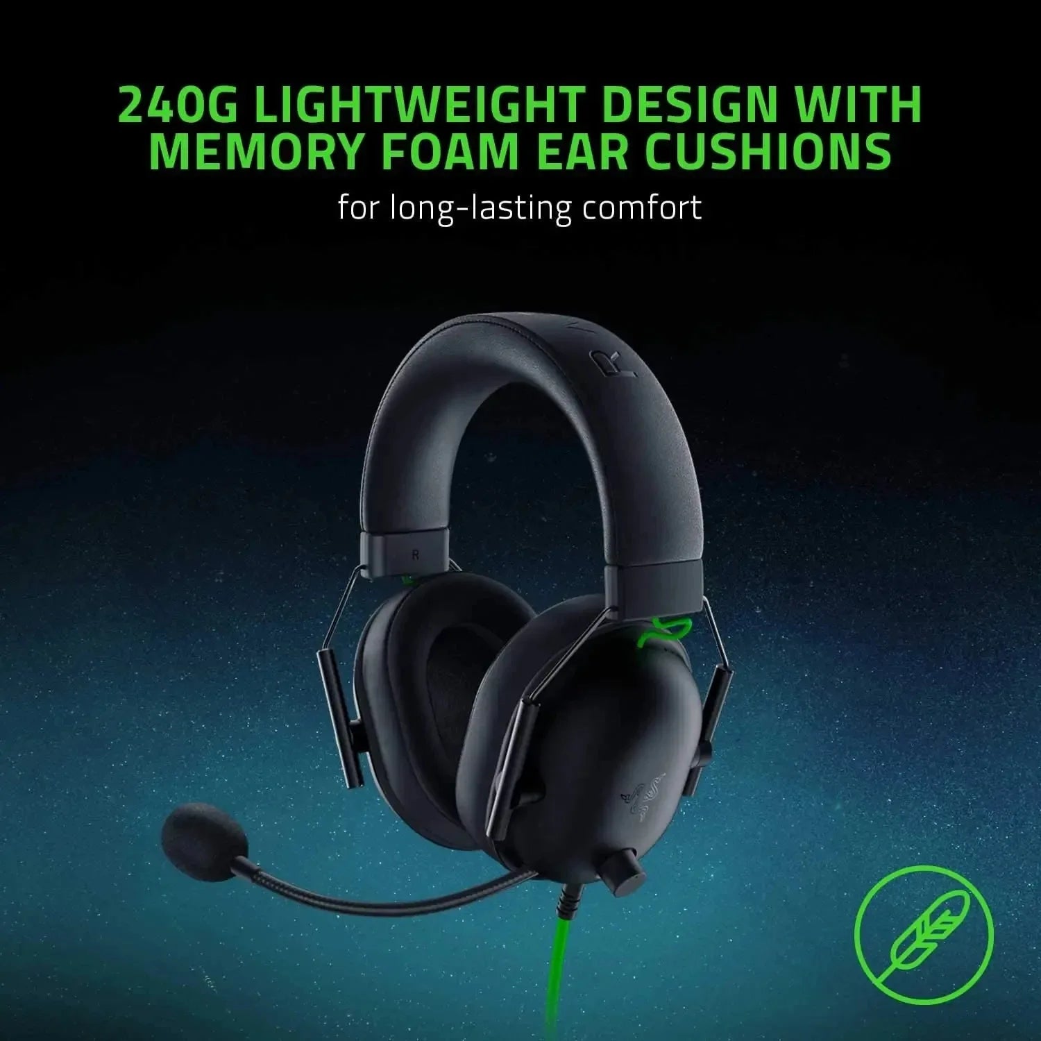 Razer BlackShark V2 X Wired Esports Headset Advanced Passive Noise Cancellation, 7.1 Surround Sound, Hyperclear Cardioid Mic - happyshop365247