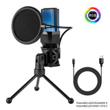 Condenser Professional Microphone Mic For PC Laptop Computer Gaming USB Wired Streaming Podcast Studio Mike Kit Gamer Accessory