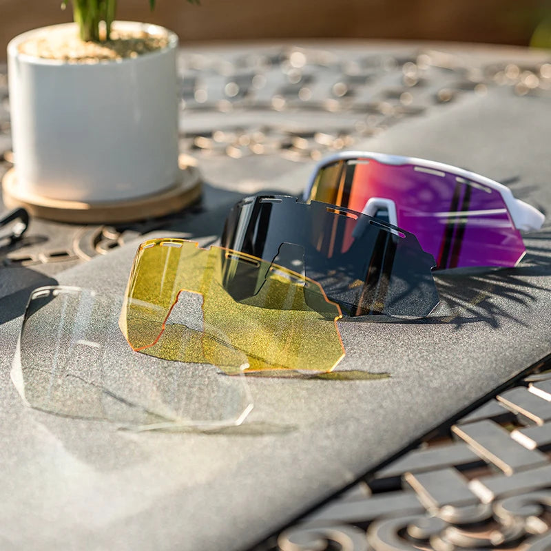 ROCKBROS Cycling Polarized Glasses 4Lens Interchangeable Myopia Frame Sunscreen UV400 Protection Sunglasses Men MTB Bike Glasses - happyshop365247