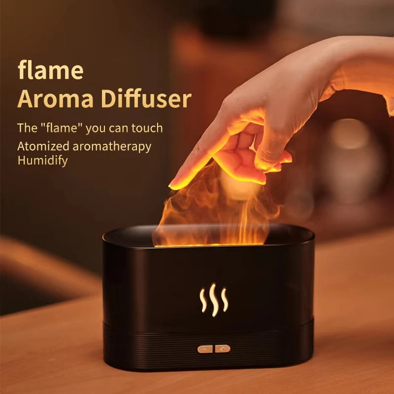Vissko Aroma Flame Diffuser 180ML Air Humidifier Ultrasonic Aromatherapy Cool Mist Maker Essential Oil Lamp Difusers For Home - happyshop365247