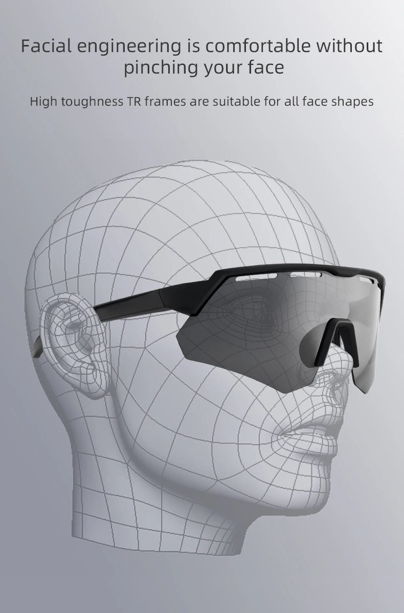 ROCKBROS Cycling Polarized Glasses 4Lens Interchangeable Myopia Frame Sunscreen UV400 Protection Sunglasses Men MTB Bike Glasses - happyshop365247