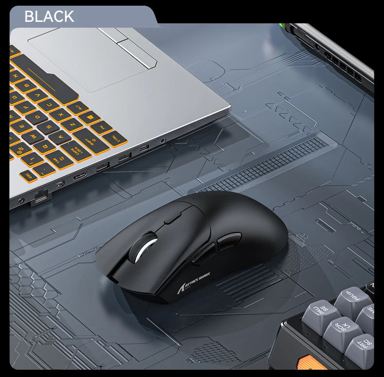Attack Shark R1 Bluetooth Mouse,18000dpi,PAW3311,Wiredless Tri-mode Connection, Macro Gaming Mouse - happyshop365247