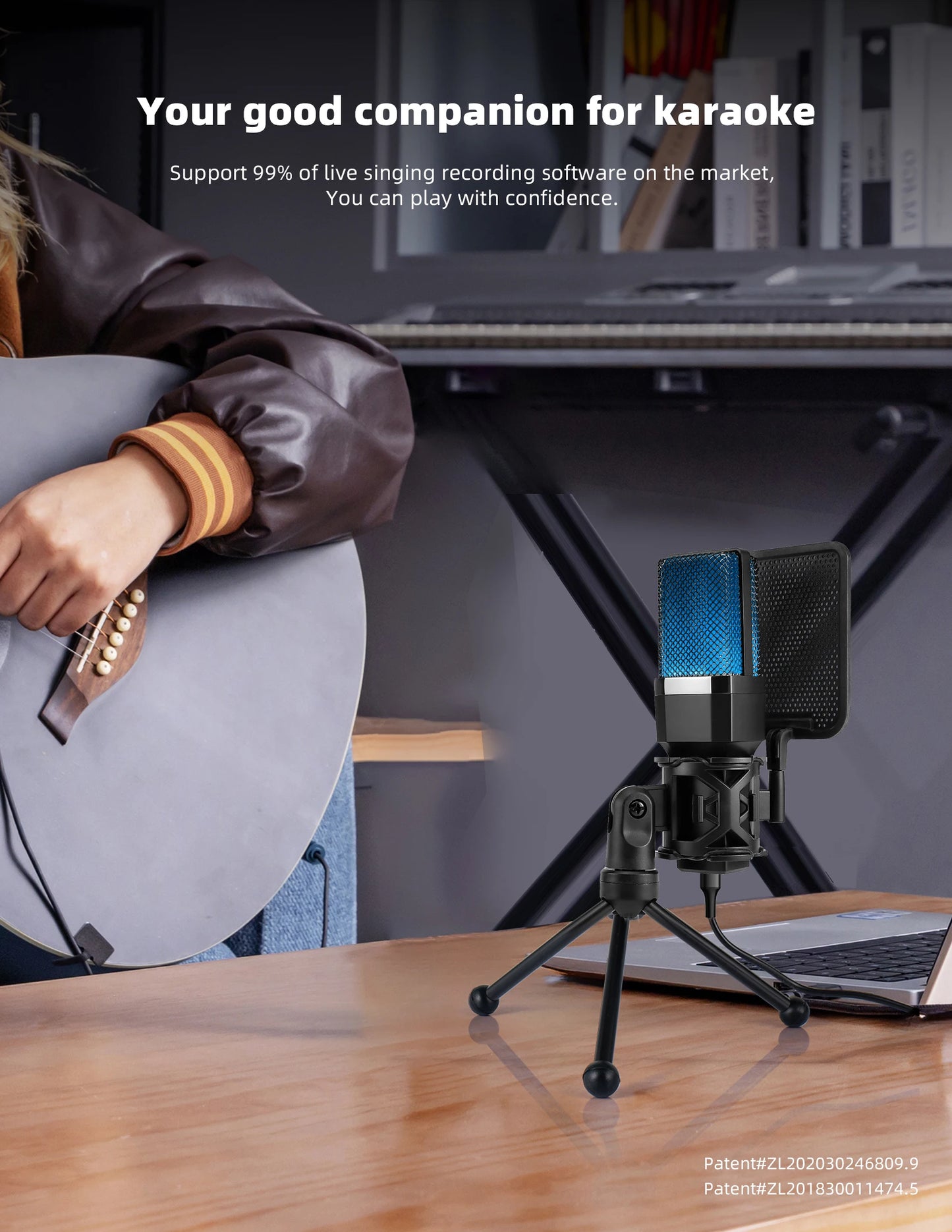 Condenser Professional Microphone Mic For PC Laptop Computer Gaming USB Wired Streaming Podcast Studio Mike Kit Gamer Accessory - happyshop365247