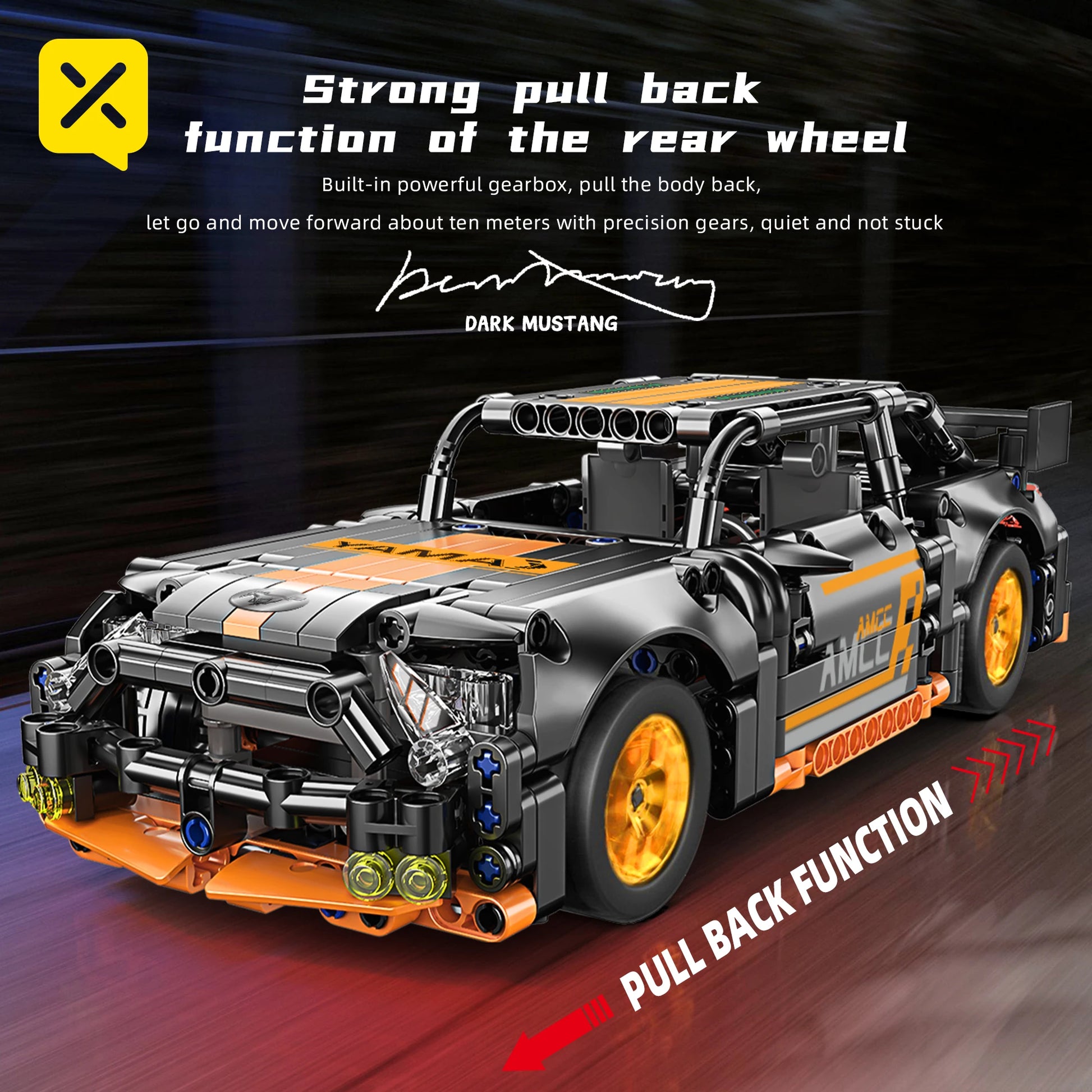 ToylinX 1/18 Sports Car Series Collectible Car 520pcs Building Technology Model Boy Kids Educational Racing Toy for Festive gift - happyshop365247