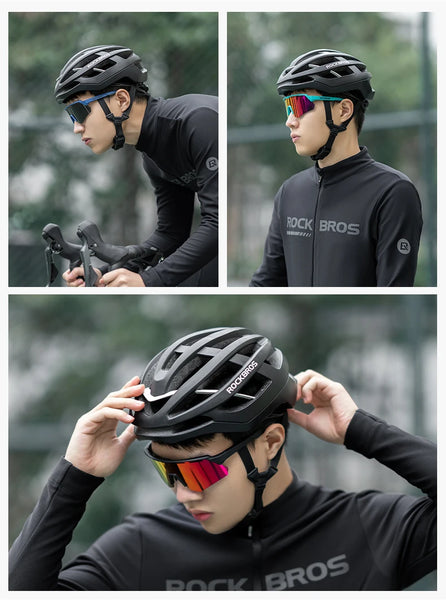 ROCKBROS Cycling Polarized Glasses 4Lens Interchangeable Myopia Frame Sunscreen UV400 Protection Sunglasses Men MTB Bike Glasses