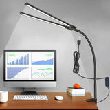 Double Head LED Clip Desk Lamp Architect Table Lamp for Home Office Lighting 3 Color Mode and 10 Dimmable Eye Protect Desk lamps
