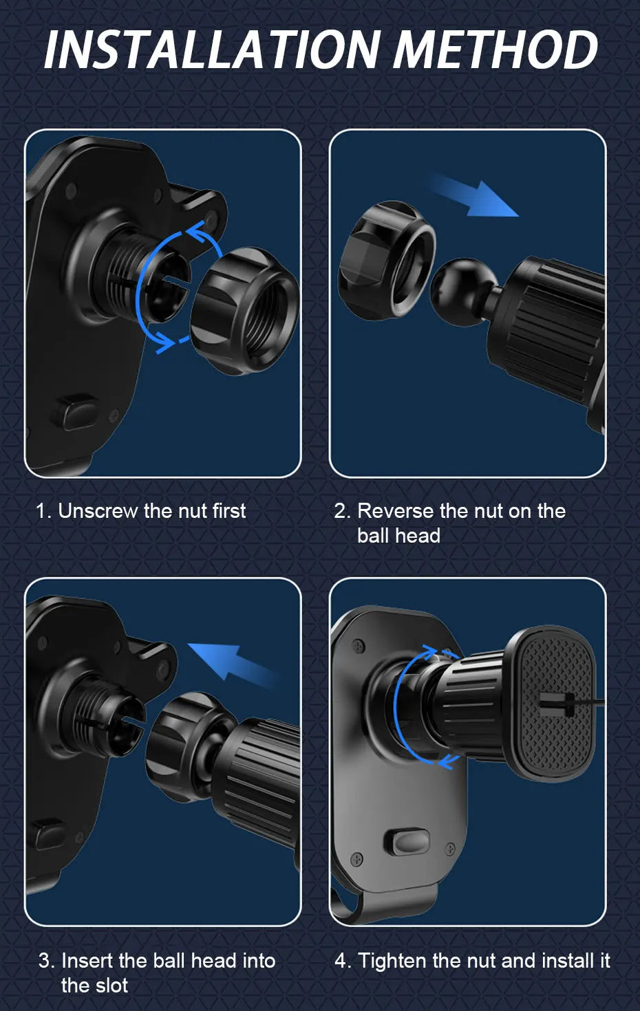 SEAMETAL Gravity Car Phone Holder Air Vent Hook Phone Mount 360-Degree Rotation Smart Phone Holder for Car One-Hand Placement - happyshop365247